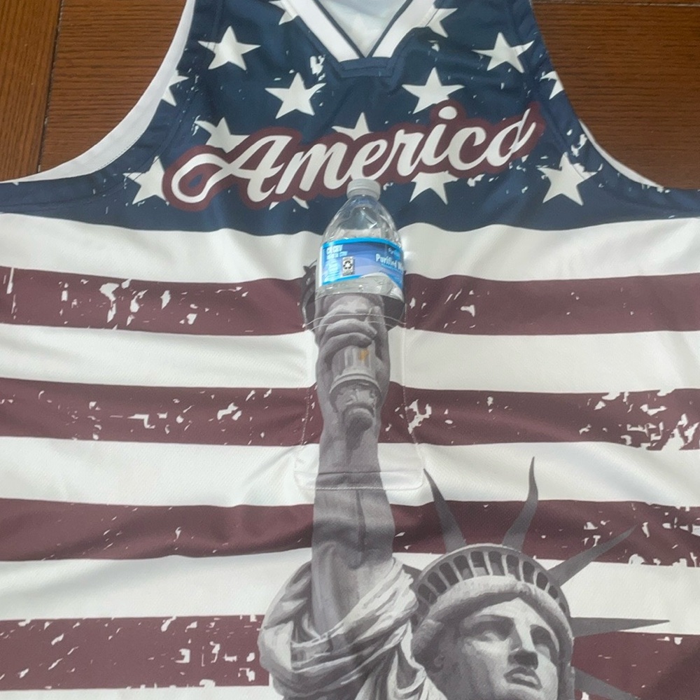 Patriotic Tank Top with Statue of Liberty Design